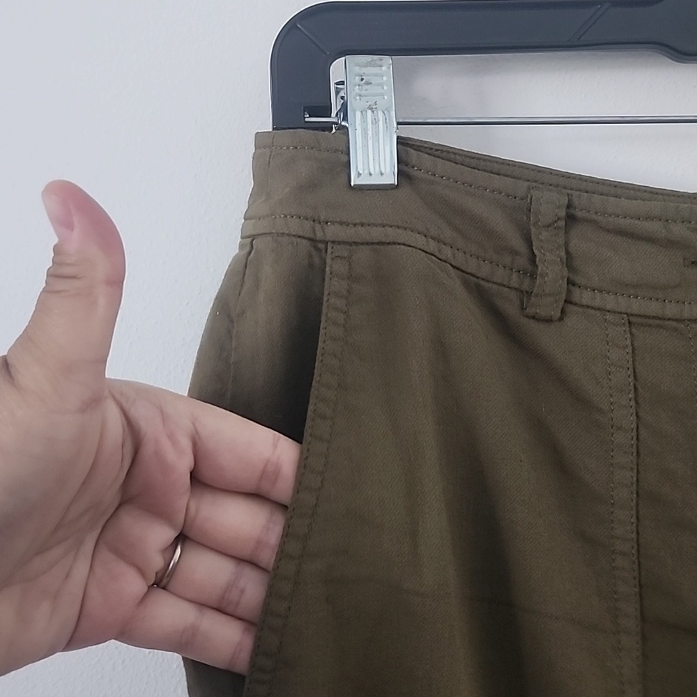 Eileen Fisher Organic Cotton Cropped Trousers Green Pants Size 2P - Picture 5 of 9